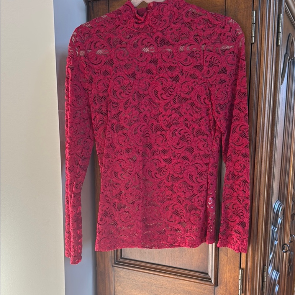 Elegant Red Lace Top
